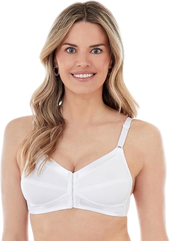 Bestform 5006770 Comfortable Unlined Wireless Cotton Bra with Front Closure