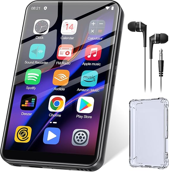 80 GB MP3 Player with Bluetooth and WiFi ZAQE MP4 Player with Spotify Pandora Audible YouTube Hi-Fi 4.0 Inch Touchscreen Music Player with Play Store (Black)