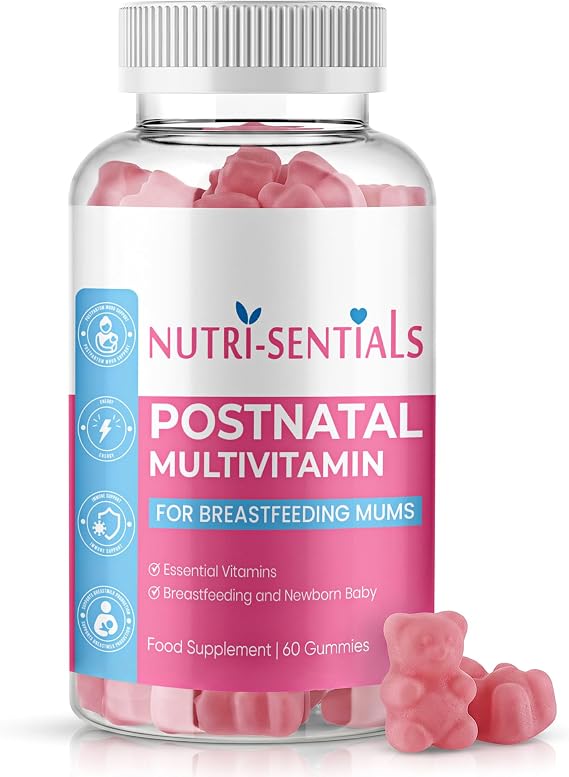 Postnatal Vitamins Gummies- Multivitamin Breastfeeding Supplement for Mums- New Mum Vitamins for Energy, Immunity &amp; Breastfeeding Support- 60 Gummies