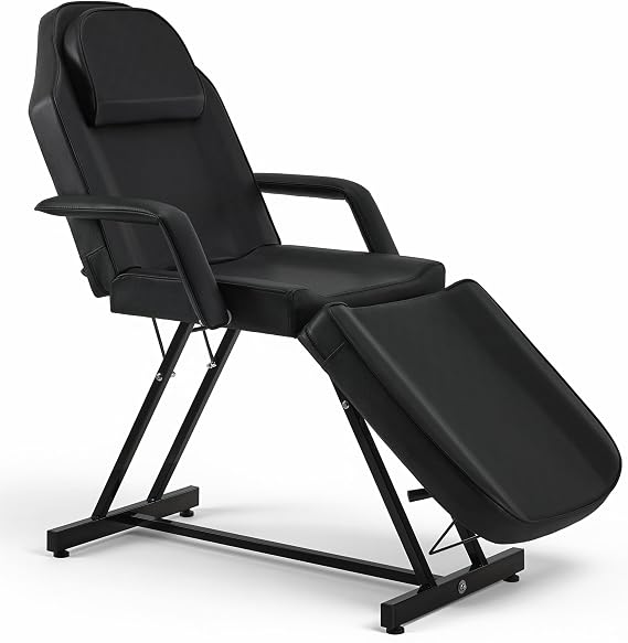 BarberPub Adjustable Tattoo Chair Esthetician Facial Bed 72 in 0015 Black