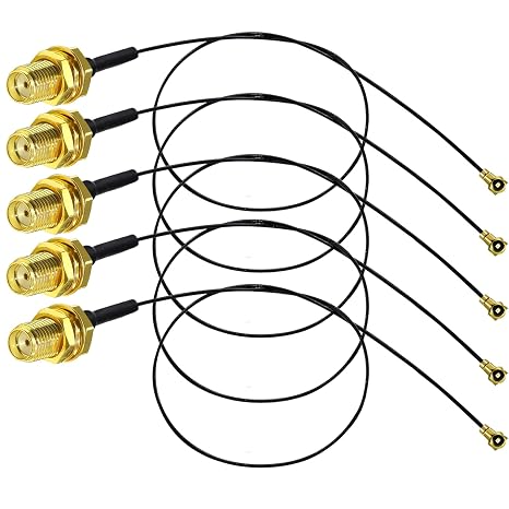 TUOLNK 5pcs 12inch(30cm) SMA Female to U.fl/IPX Extension Cable SMA Female Jack Bulkhead to IPX MHF4 Pigtail WiFi Antenna Extension 0.81mm IPX Pigtail Coaxial Cable