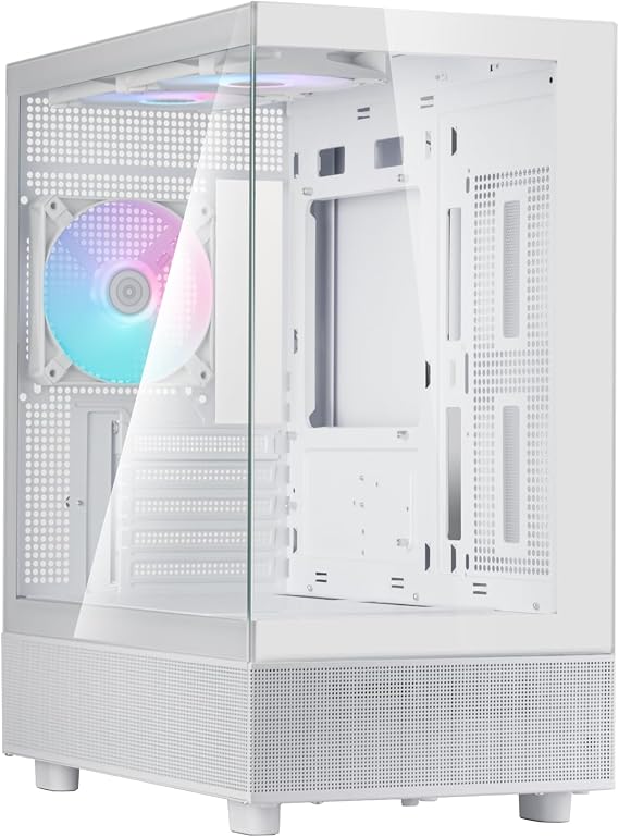 Silverstne Mini Tower PC Case Micro-ATX 270° Panoramic Tempered Glass SST-LD04-W-ARGB