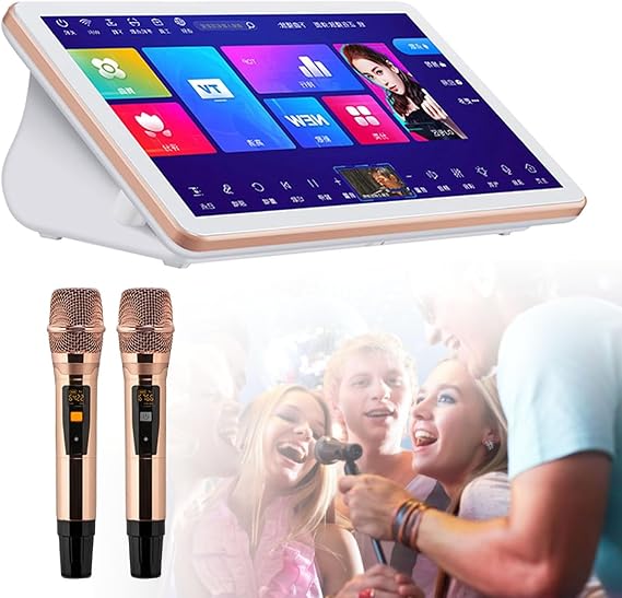 Karaoke Machine with 4K HD Touch Screen, 26 Languages, Amplifier Function for Home Party Entertainment