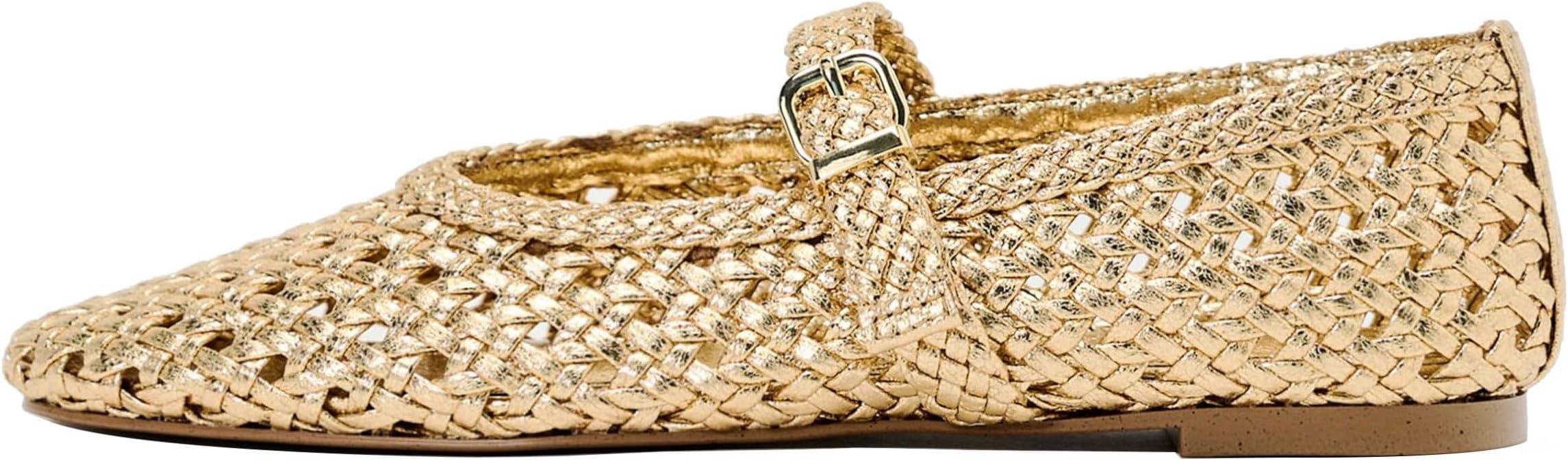 Woven Flats for Women Breathable Mesh Ballet Flats with Cute Bows, Dressy Fishnet Shoes with Round Toe for Comfort and Style