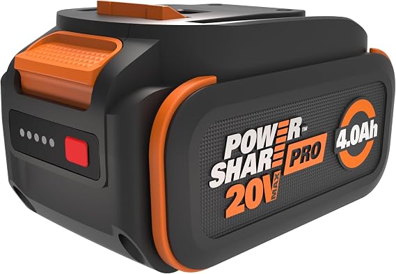 Worx 20V 4.0Ah Lithium-ion Battery 1 pc, WA3674 | WORX PowerShare, Intelligent Battery, Stays Cool, 360 Cell Protection, Charge-Level Indicator