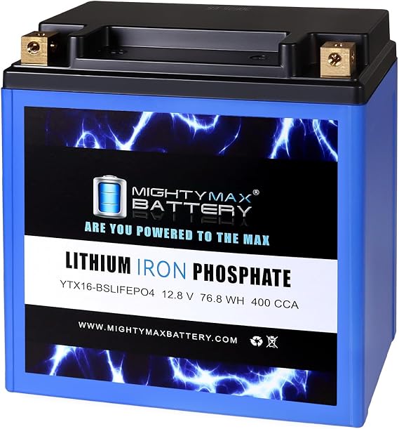 Mighty Max Battery YTX16-BS Lithium Replacement Battery compatible with STX16-BS-1, ETX16, UTX16-1