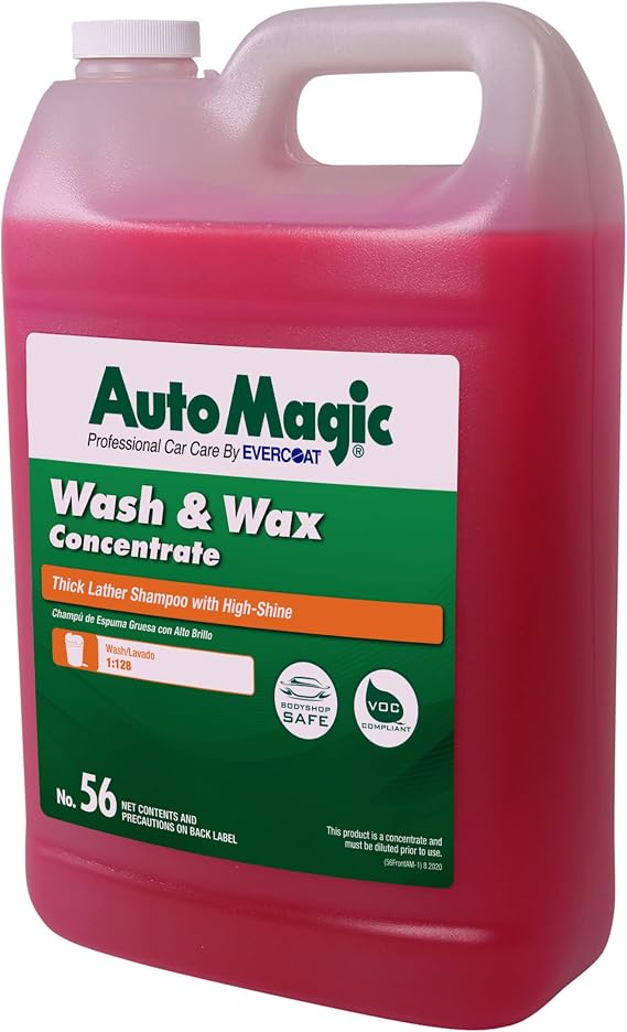 Auto Magic Wash & Wax - Car Wash Soap for Acrylic, Vinyl, Lacquer, Enamel and More - 128 Fl Oz