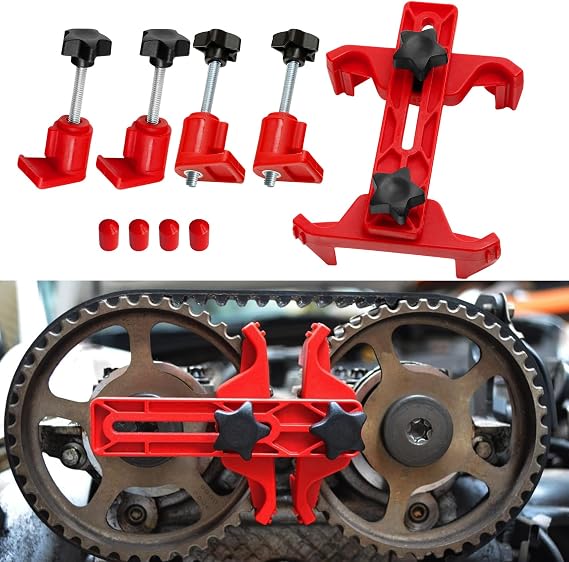 Engine Timing Tool, Camshaft Locking Tool, 9PCS Car Auto Dual Cam Clamp Camshaft Engine Timing Sprocket Gear Locking Kit, Cam Gear Clamp and Holder Set Universal for Most Cars, Trucks and Vans