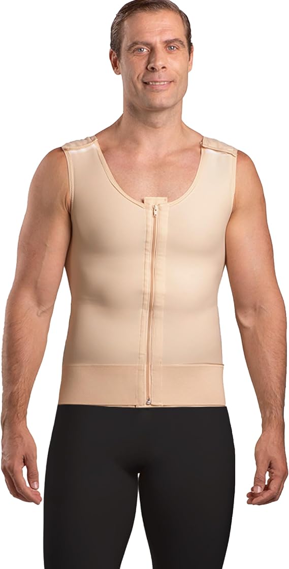 Isavela Male Abdominal Cosmetic Surgery Compression Vest W/Zipper (MG03)
