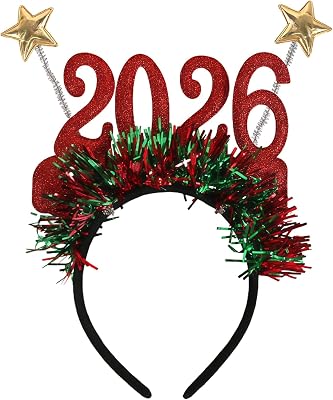 2026 Happy New Year Eve Headband Christmas Stars Headbands for Women Men