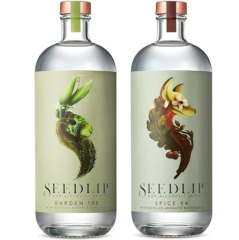 SEEDLIP Garden 108 & Spice 94 Bundle - Non-alcoholic Spirits | Herbal & Aromatic | Calorie Free, Sugar Free | Non-alcoholic Cocktails | 23.7fl oz (700ml)