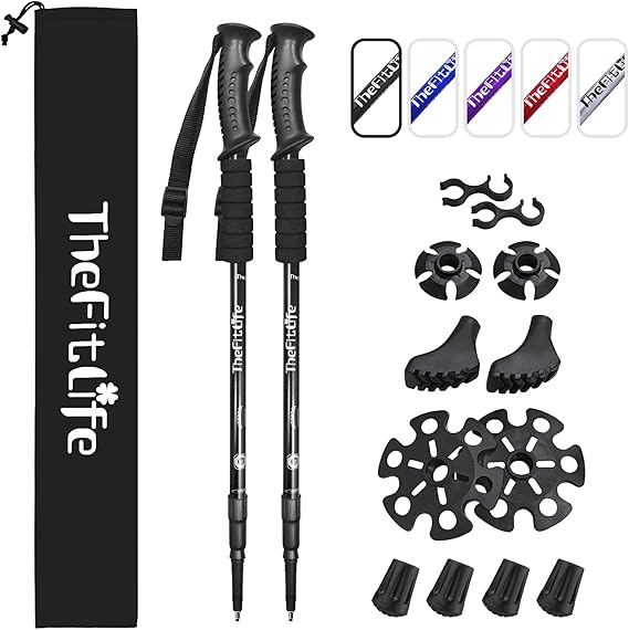 Telescopic Trekking Poles for Hiking, Anti-Shock Nordic Walking Sticks