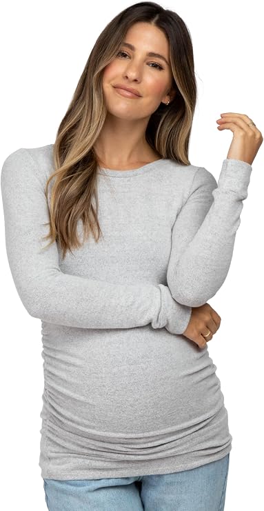 PinkBlush Soft Knit Ruched Maternity Top