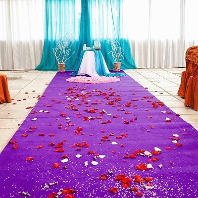 Aisle Runner for Wedding Ceremony Carpet Runner 140GSM Thickness Thanksgiving Outdoor Accessories, Halloween Party Hallway Rug Purple