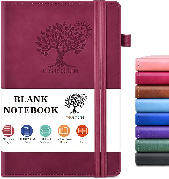 Blank Journal Notebook 5.9"8.5", Leather Sketchbook,160 Pages Sketch book