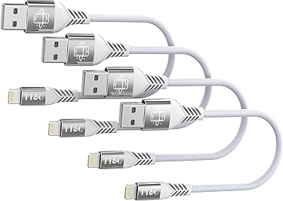 TT&C Short Phone Cable 6 inch Charger Sync and Charging Data Cord for iPhone 1414 Pro 14 Pro Max 1313 Pro  1211 XsXs MaxXrX 8 PlusiPad White