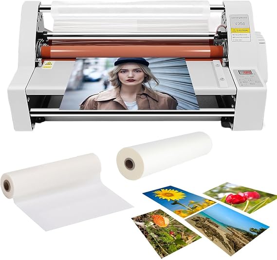 Laminator Machine with 13'' Laminating Film Roll, Hot Cold Laminating Machine, Single/Dual Sided Lamination Machine for Home Office School