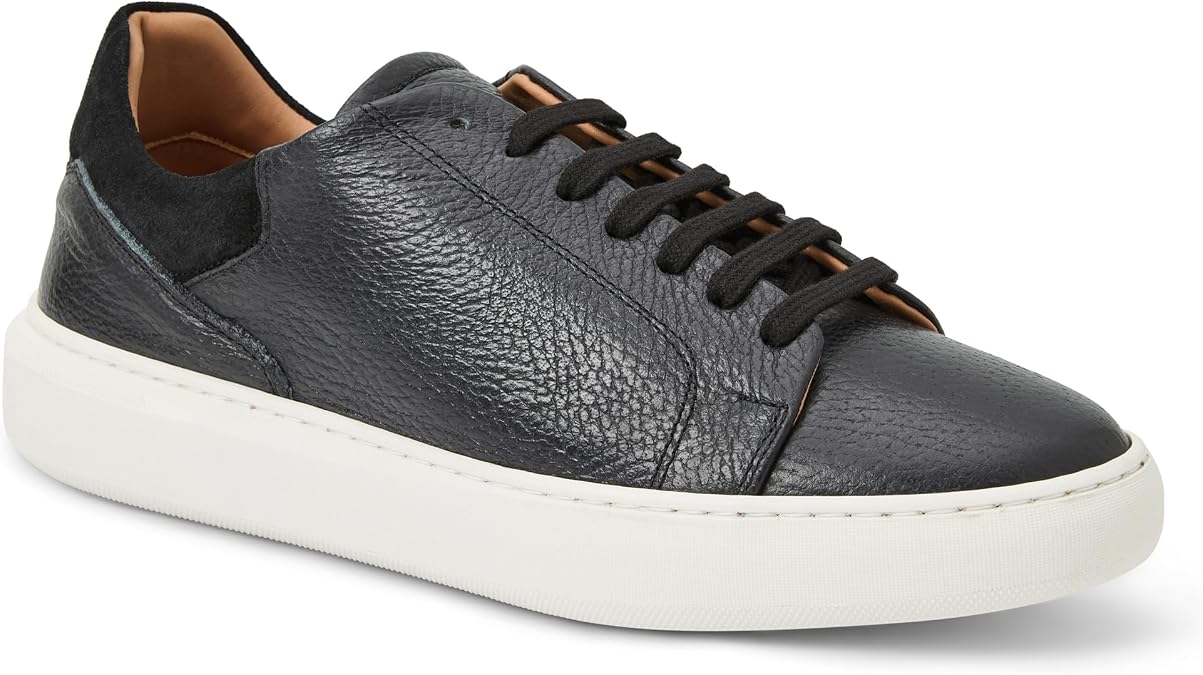Bruno Magli Men's Salvatore Sneakers, Leather Shoes with Lace-Up Style