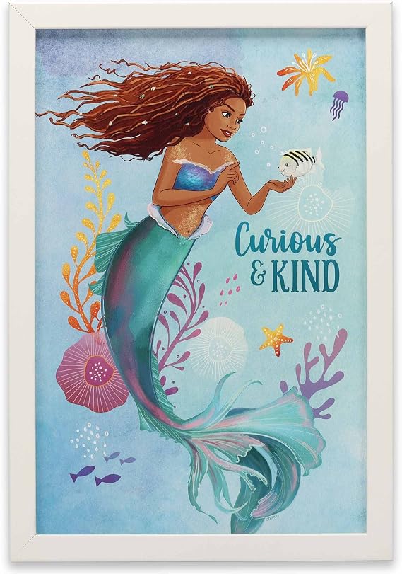 Disney The Little Mermaid Ariel Curious and Kind Framed Wood Wall Decor