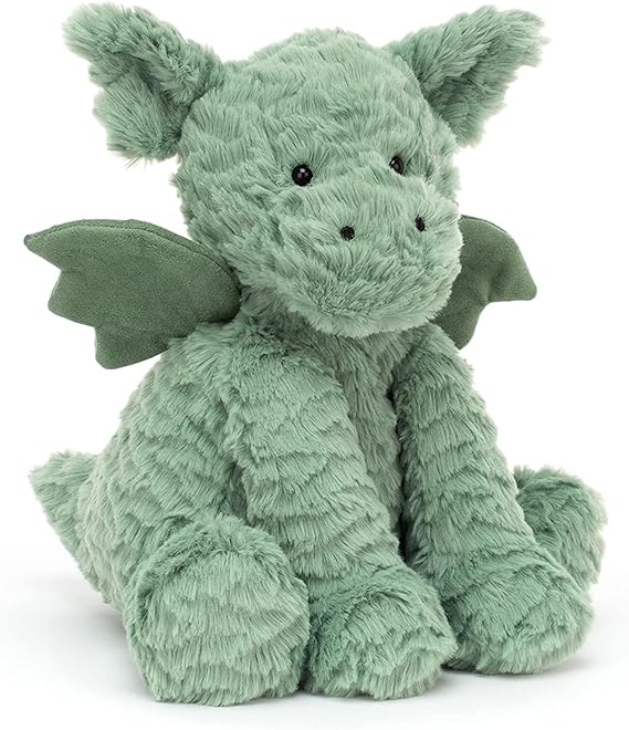 Jellycat Medium Fuddlewuddle Green Dragon Plush Soft Toy