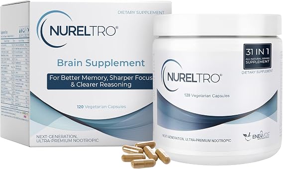 All-in-One Nootropic Brain Supplement for Adults and Seniors w/Shoden Ashwagandha | Supports Memory, Focus, Mood, Mental Clarity, and Brain Health - Caffeine-Free (120 Capsules)