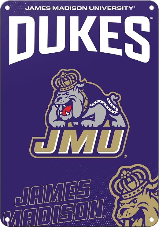 James Madison Dukes 7"x10" College Wall Decor Metal Sign