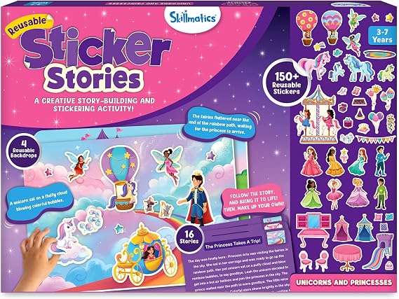 Skillmatics Sticker Stories Storytelling Kit with 150+ Reusable Stickers