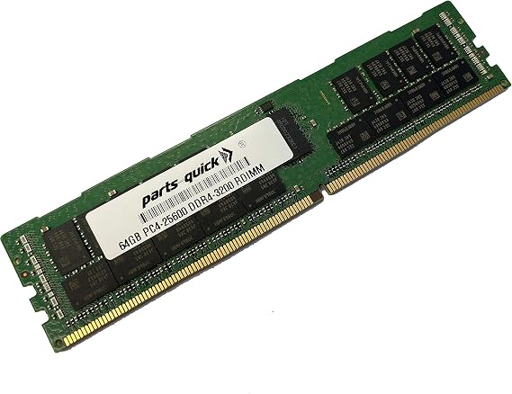 64GB Memory for Dell PowerEdge R750xs Rack Server 2RX4 DDR4 ECC RDIMM 3200MHz RAM Cascade Lake, Ice Lake, AMD CPU Only