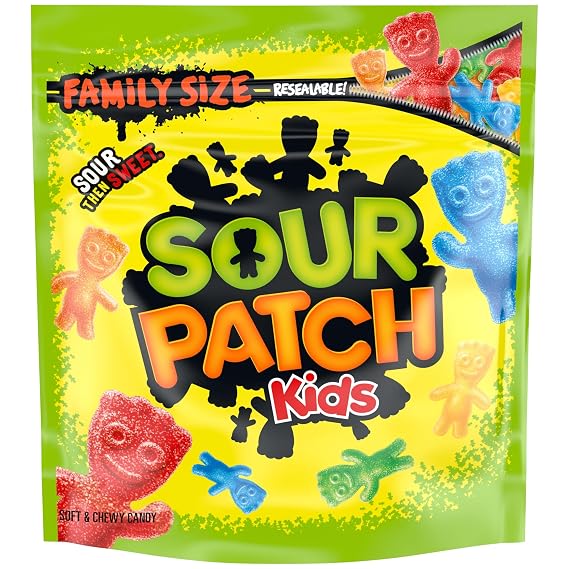 SOUR PATCH KIDS Soft & Chewy Candy, Halloween Candy, Family Size, 1lb Bag