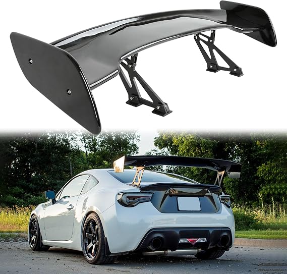 GT Wing Spoiler 47" Adjustable Racing Spoiler Universal ABS Lightweight Car Rear Trunk Spoiler Wing Glossy Black GT Spoiler for Most Cars