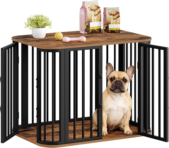 Hzuaneri 31.5'' M Dog Crate Furniture, Wooden Dog Kennel Indoor Dogs Cage