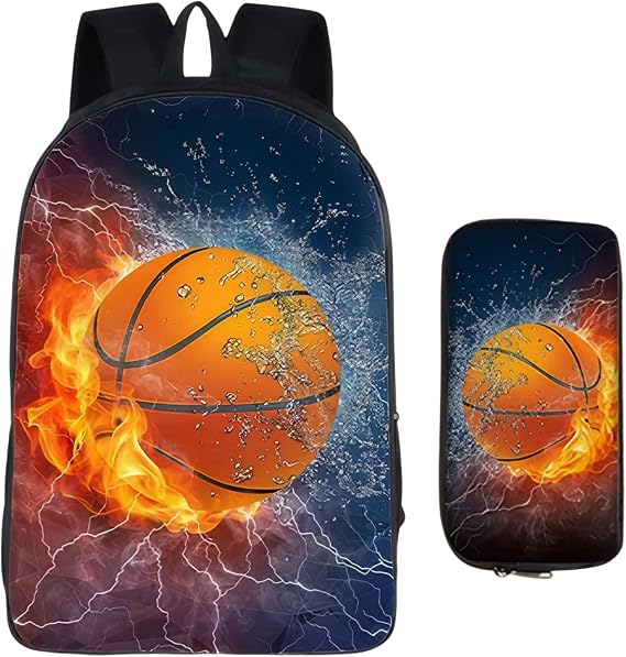 Basketball Schoolbag, Pen Bags with Basketball Print, Kids Backpack for School, Elementary Primary Large Capacity Bookbags, Primary Large Capacity Bookbags, Backpack School Bags Girls