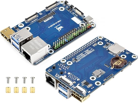 Raspberry Pi Compute Module 5 Lite/eMMC series, mini baseboard compatible with CM5 baseboards with color-coded 40PIN GPIO header/PCIe/MIPI/HDMI/USB 3.2/USB 2.0 FFC/Gigabit Ethernet interface and more