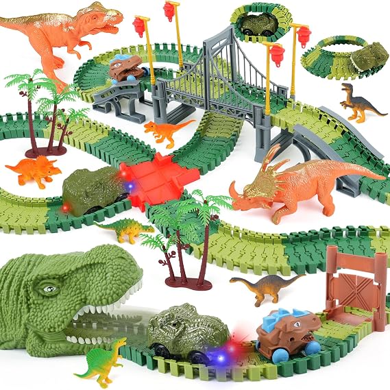 Dinosaur Track Toy Set for Kids Ages 3-5 4-6