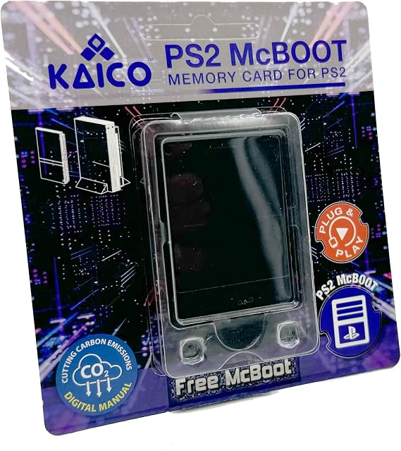 Kaico Free McBoot PS2 Memory Card 8MB, FMCB 1.966 Pre-Installed | Includes uLaunchELF, OPL, HD Loader, USB Advance, GSM, SMS and CodeBreaker; PAL/NTSC support, excludes SCPH-9000