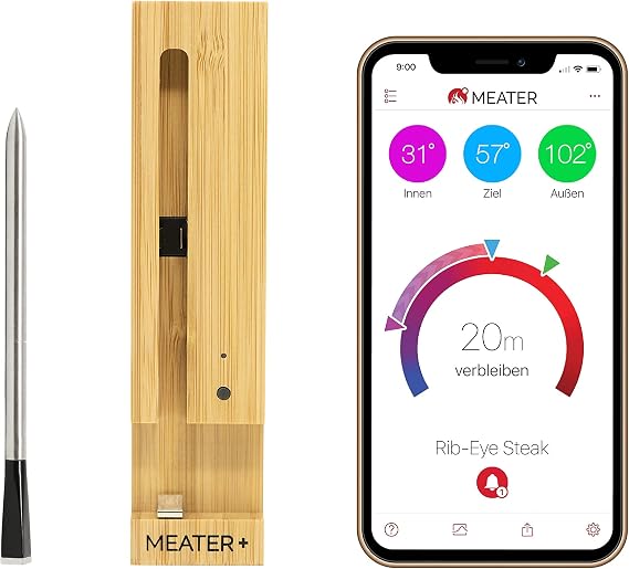 Meater Wireless Smart Thermometer for Meat Silver / black 50 m