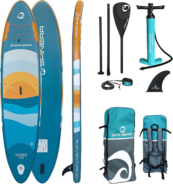 Spinera Supventure Sunrise 12' Inflatable SUP Stand Up Paddle Boarding Package - Board, Fibre Paddle, Leash, Pump & Bag