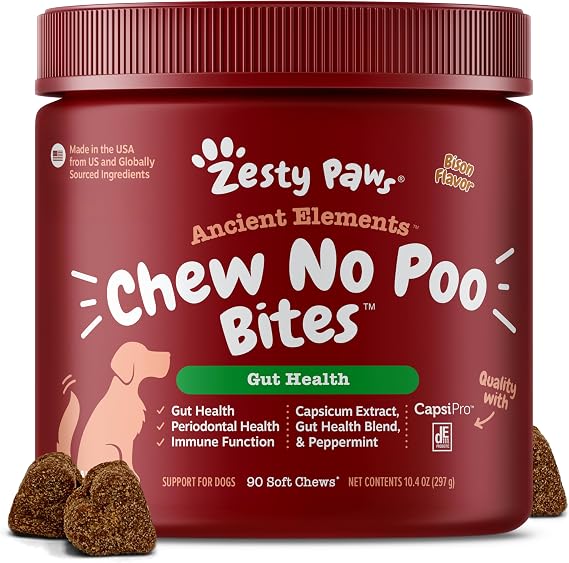 Zesty Paws Coprophagia Deterrent for Dogs - Chew No Poo, Bison, 90 Ct
