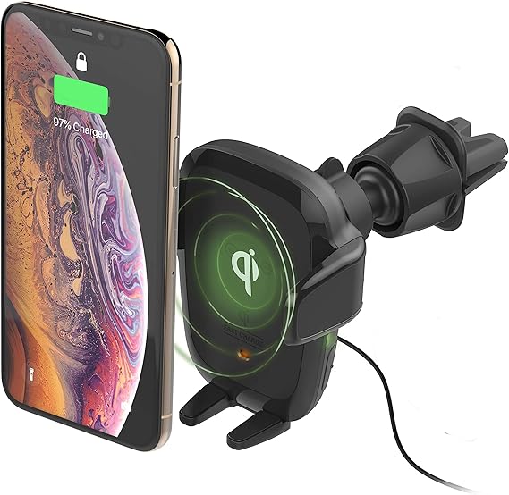 iOttie Auto Sense Qi Wireless Car Charger Automatic Clamping Wireless Charging CD Slot & Air Vent Phone Mount Combo for iPhone, Samsung Galaxy, Google Pixel, Huawei, LG, and Other Smartphones