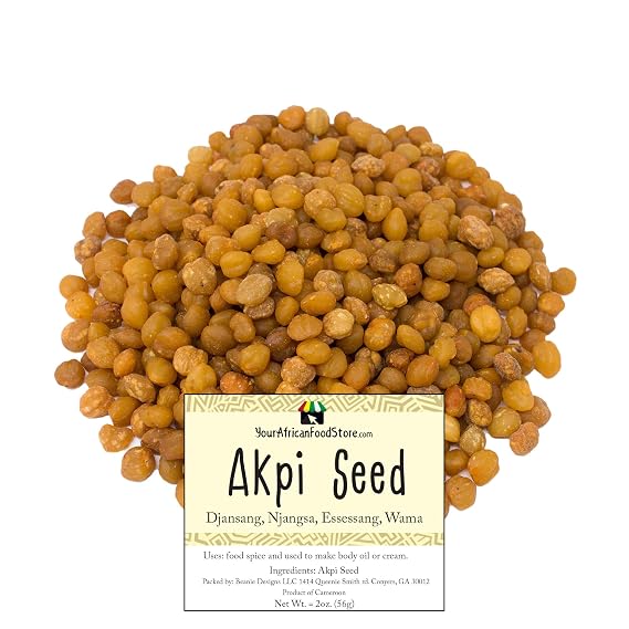 Akpi Seed, Djansang, Njangsa, Essessang, Wama African Spice for Food and Body