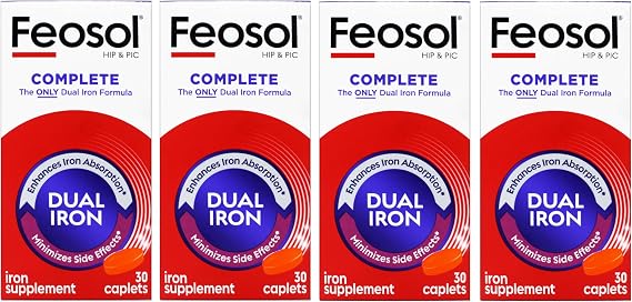 Feosol Bifera Iron Caplets Complete 30 ea (Pack of 4)