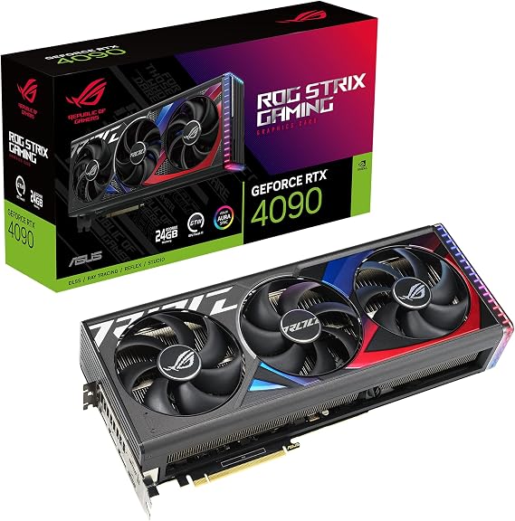 ASUS ROG Strix GeForce RTX 4090 Gaming Graphics Card (PCIe 4.0, 24GB GDDR6X, HDMI 2.1a, DisplayPort 1.4a),