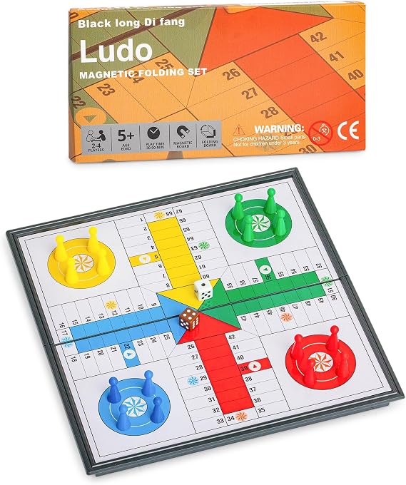Ludo Magnetic Folding Travel Board Game Set - 9.75 Inches