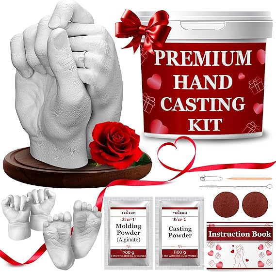 TECEUM Hand Casting Kit Unique Gift for Couples, Family, Babies & Adults