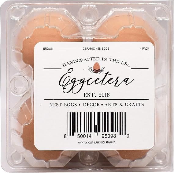 Ceramic Nest Eggs 4-Pack (Brown)