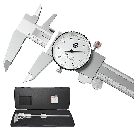 werka Dial Caliper 12 Inch, Shockproof Dial Caliper Measuring Tool with 0.001" Precision Micrometer Caliper with Custom Case, 4-Way Measurement, Stainless Steel