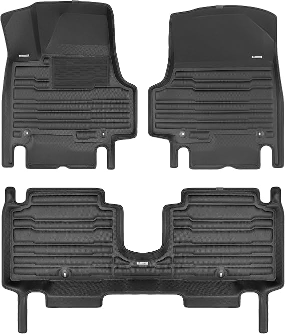 TuxMat - for Hyundai Ioniq 5 Ultimate 2022-2024 Models - Custom Car Mats - Maximum Coverage, All Weather, Laser Measured - This Full Set Includes 1st and 2nd Rows Black