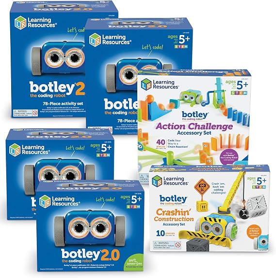 Learning Resources Botley 2.0 The Coding Robot Classroom Set | Elementary STEM Toys, Robotics Kits for Kids age 5-7, Teach Critical Thinking, Coding Bot for Boys and Girls
