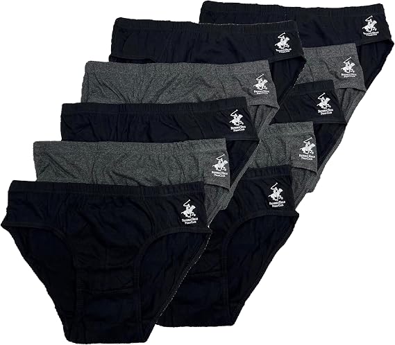 Beverly Hills Polo Club Men's 10 Pack Low Rise Brief Underwear