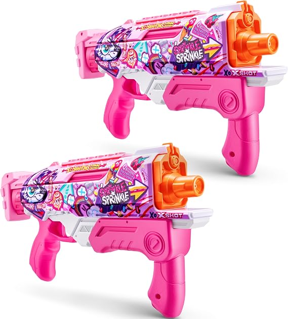 XSHOT Fast-Fill Skins Pink Hyperload (2 Pack) by ZURU, Watergun, Water Blaster Toys, 2 Blasters Total, Fills with Water in just 1 Second!